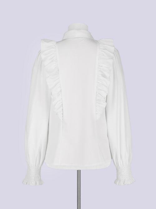 IMVAL / Classical Jabot Blouse - WHT