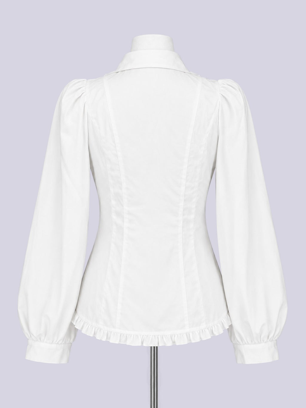 IMVAL / Classical Cross Jabot Blouse - WHT