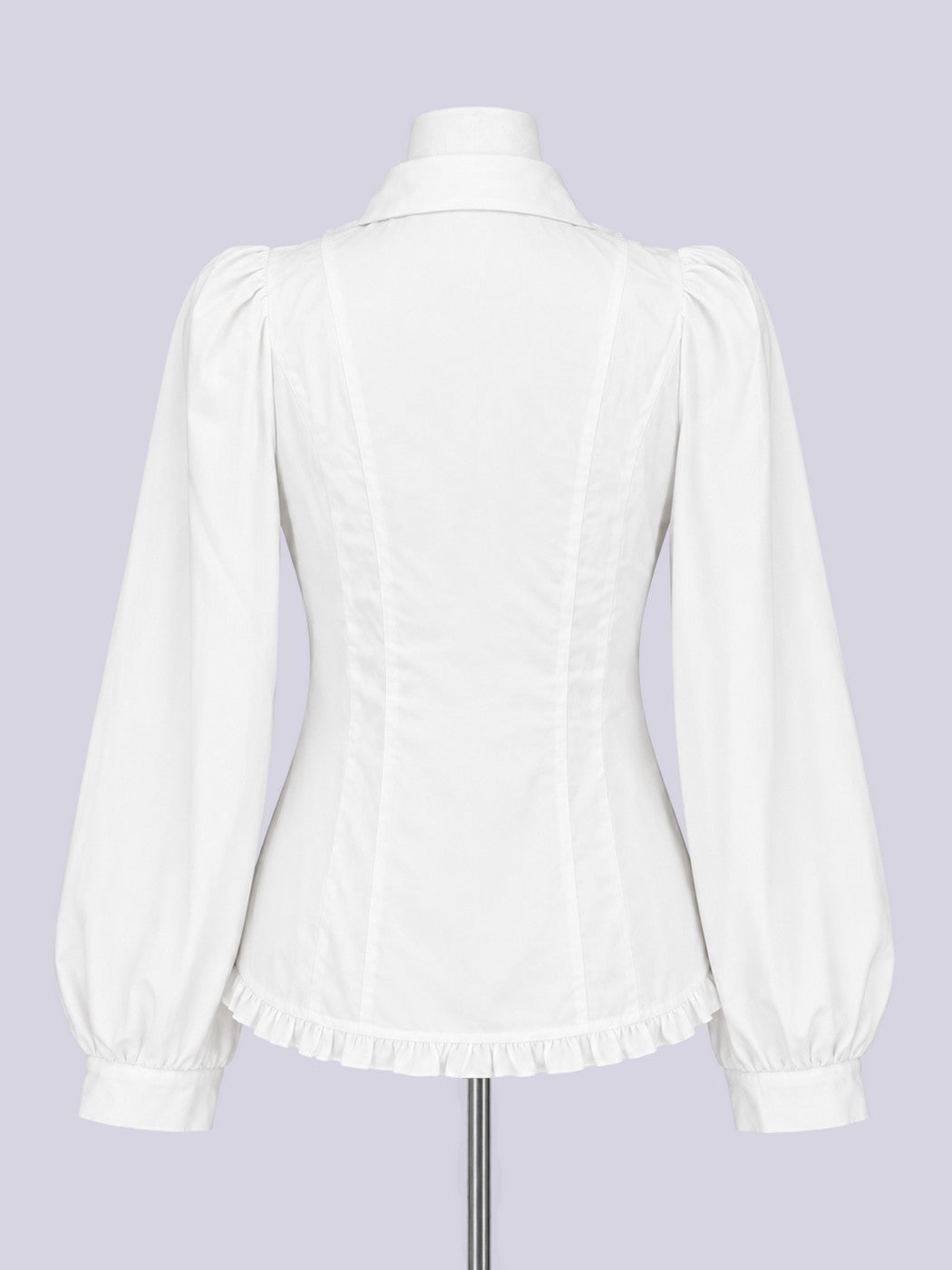 IMVAL / Classical Cross Jabot Blouse - WHT