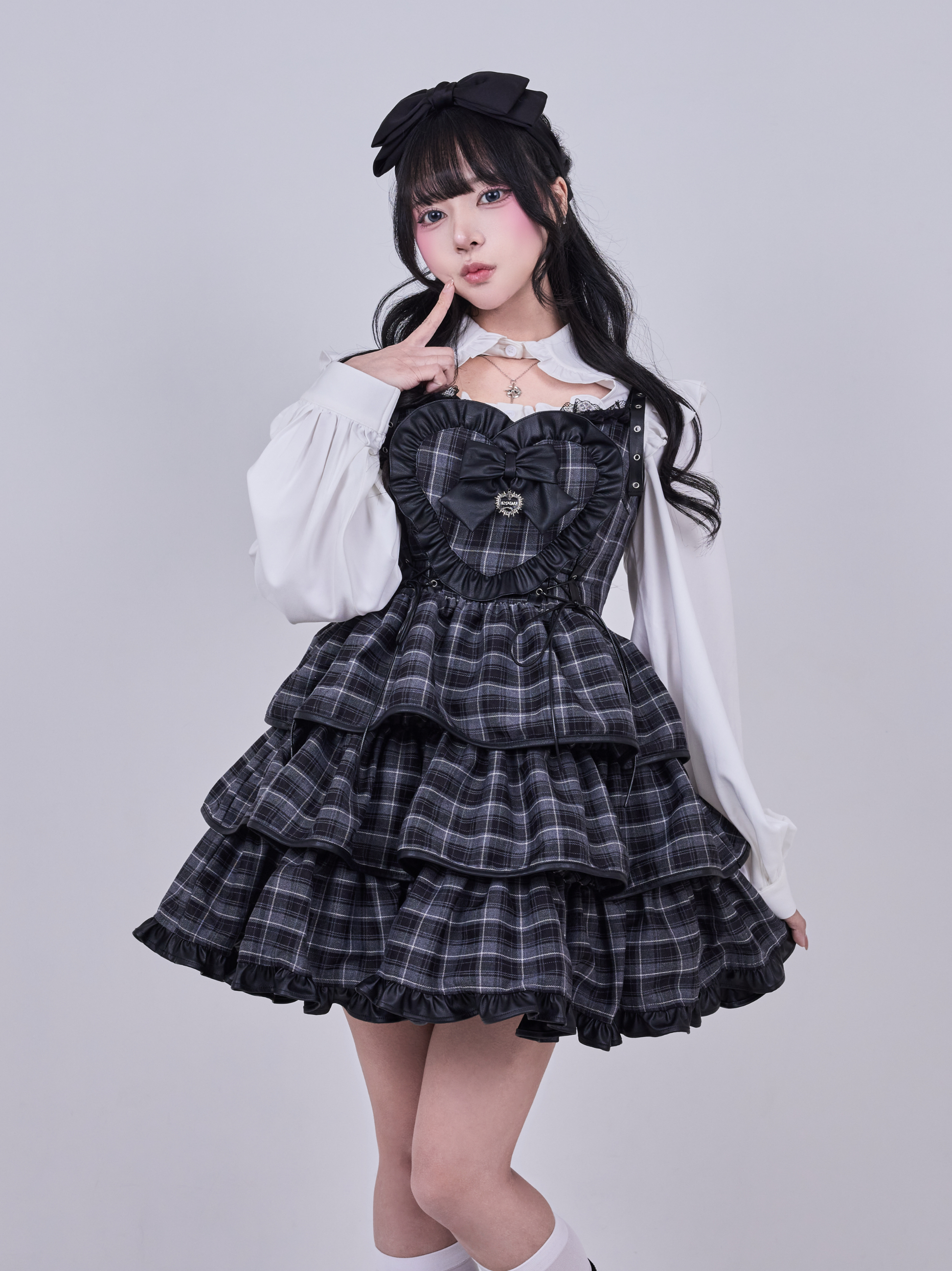 IMVAL / Frill Heart Dress - GRY