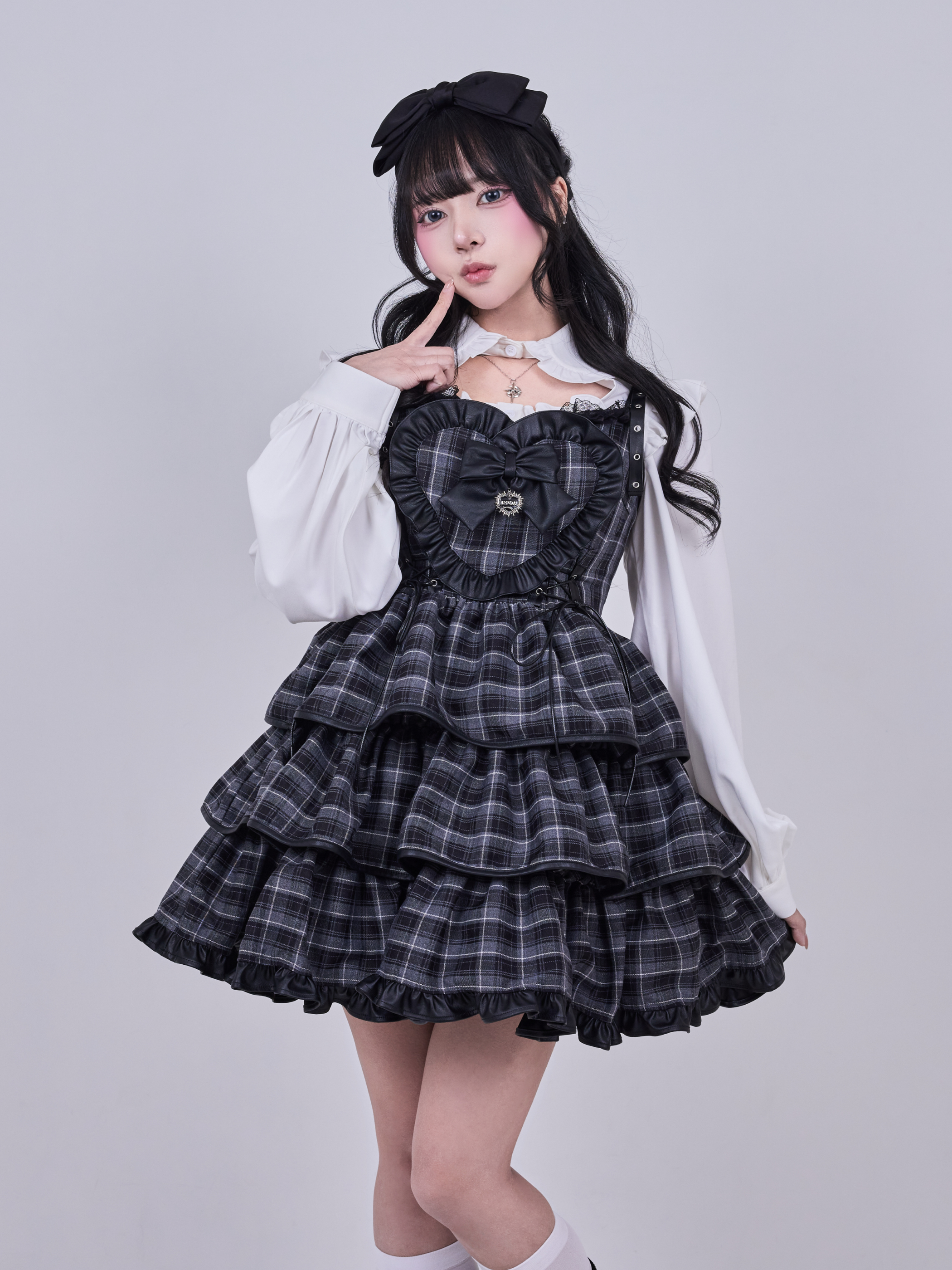 IMVAL / Frill Heart Dress - GRY