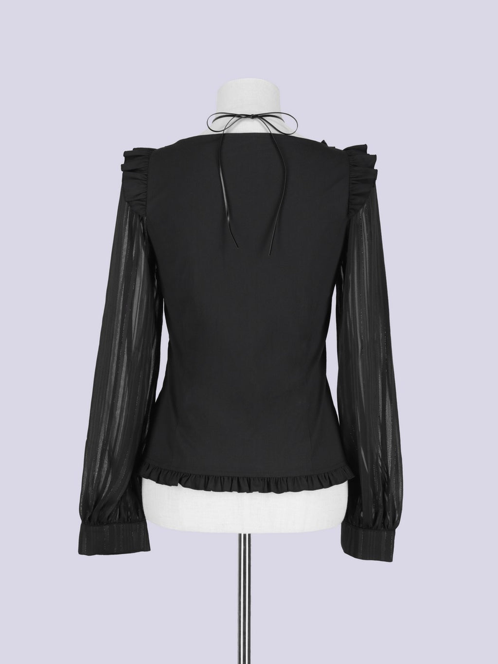 IMVAL / Dark Sheer Ribbon Blouse