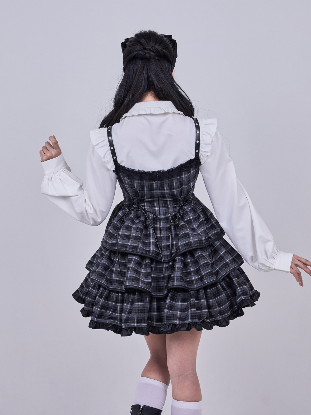IMVAL / Frill Heart Dress - GRY