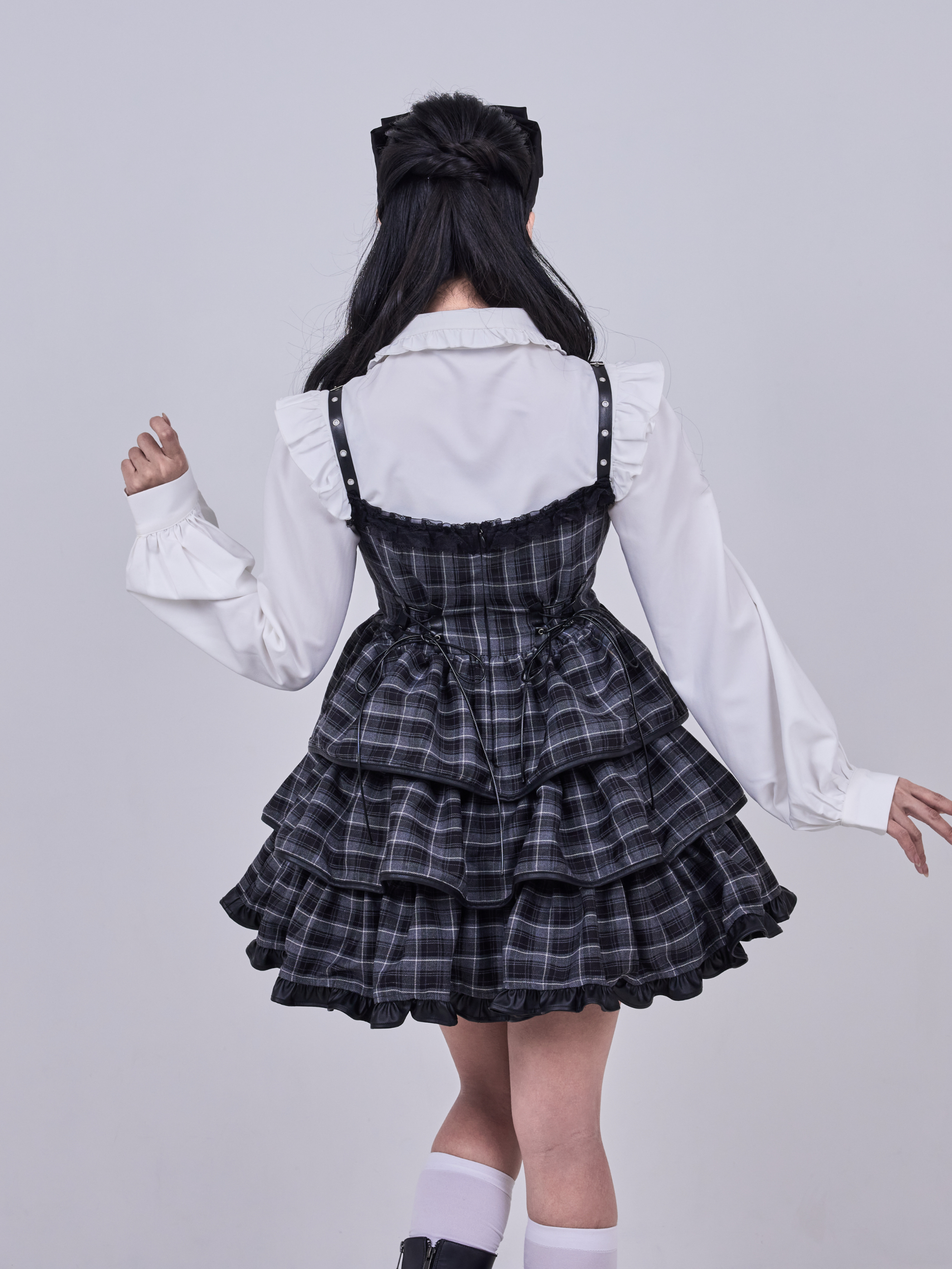 IMVAL / Frill Heart Dress - GRY