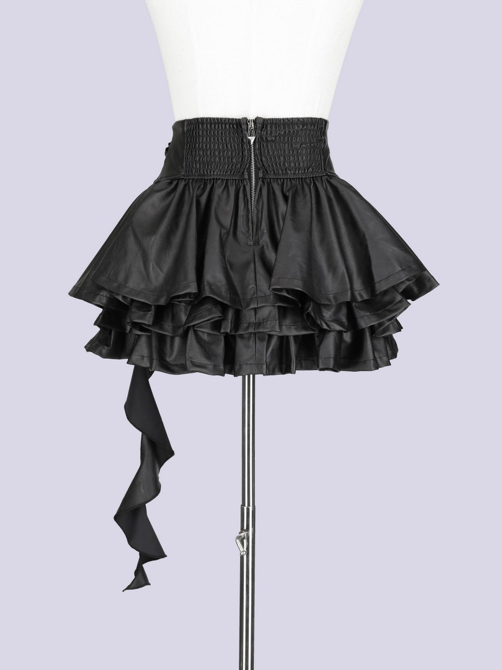 IMVAL / Layered Ruffle Belted Skirt [PU]