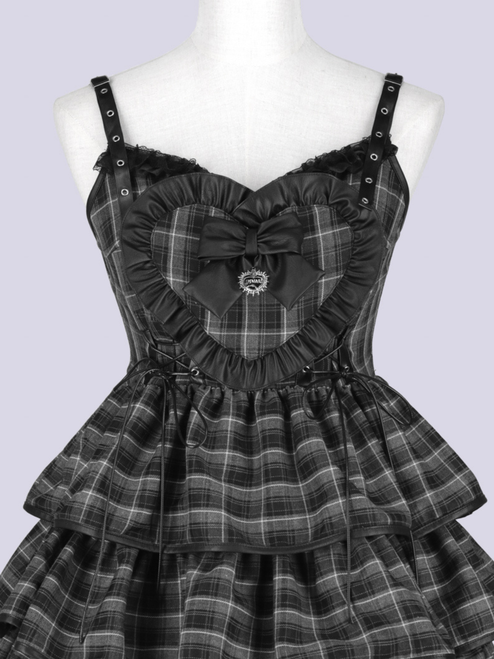 IMVAL / Frill Heart Dress - GRY
