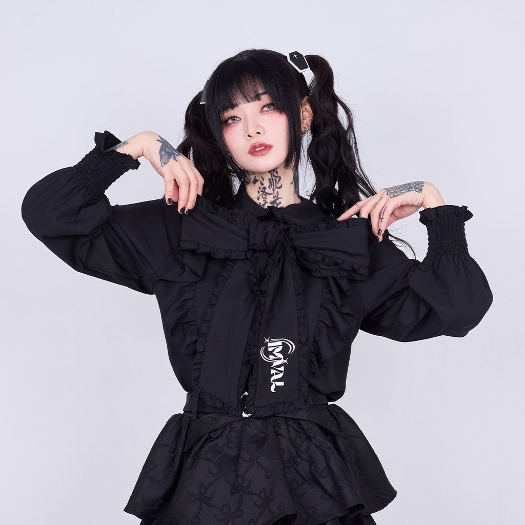 IMVAL / Big Ribbon Shirt［BLK］