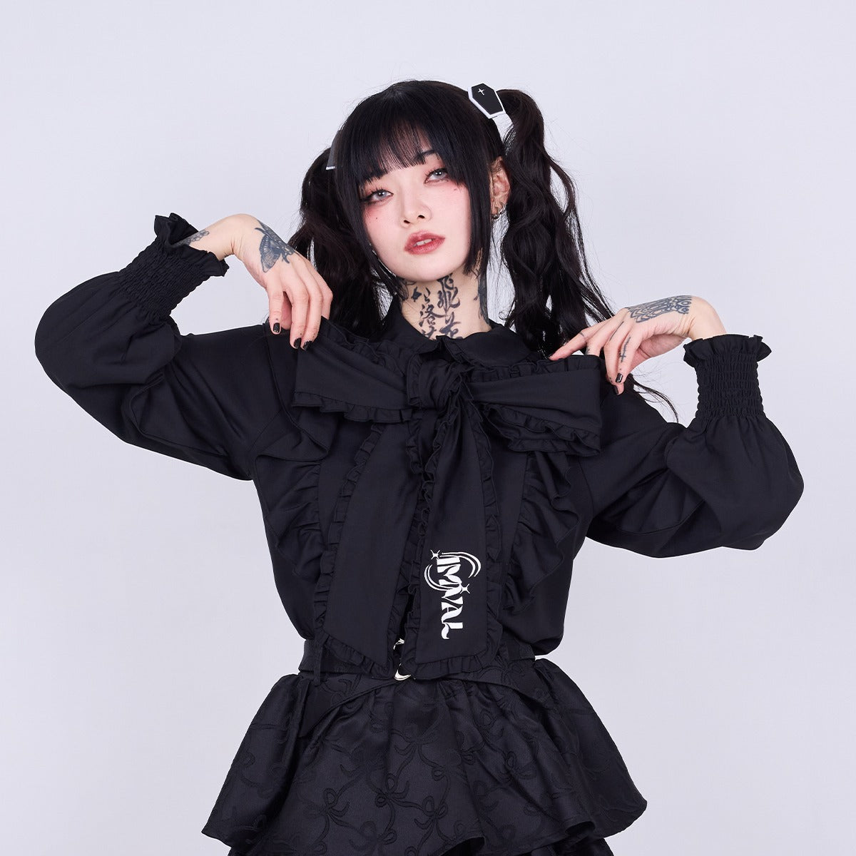 IMVAL / Big Ribbon Shirt［BLK］