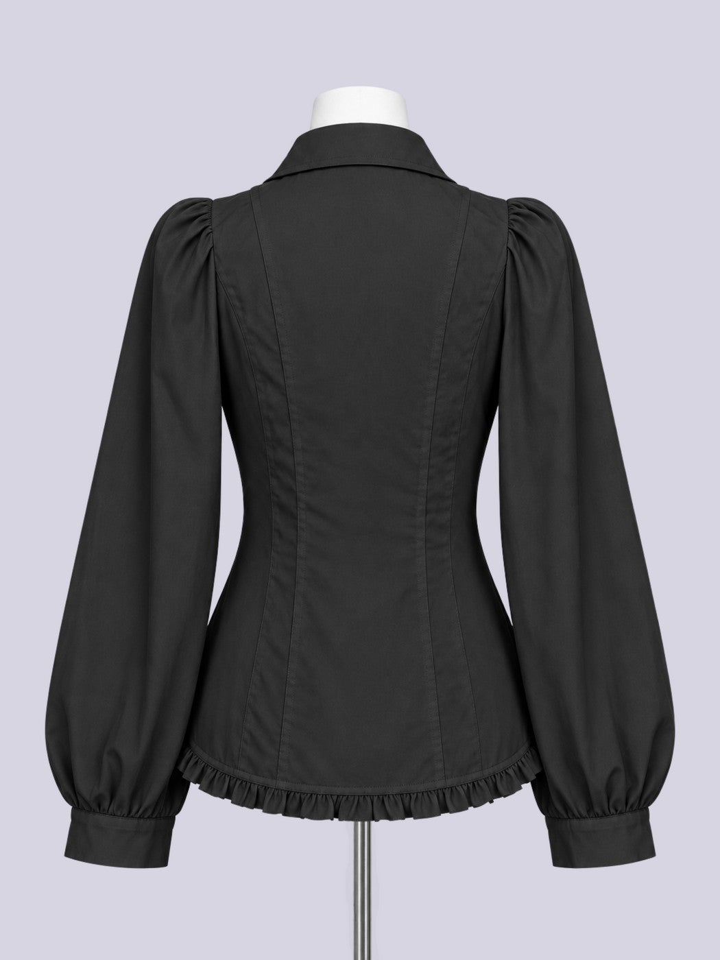 IMVAL / Classical Cross Jabot Blouse - BLK