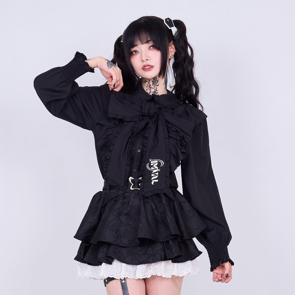 IMVAL / Big Ribbon Shirt［BLK］