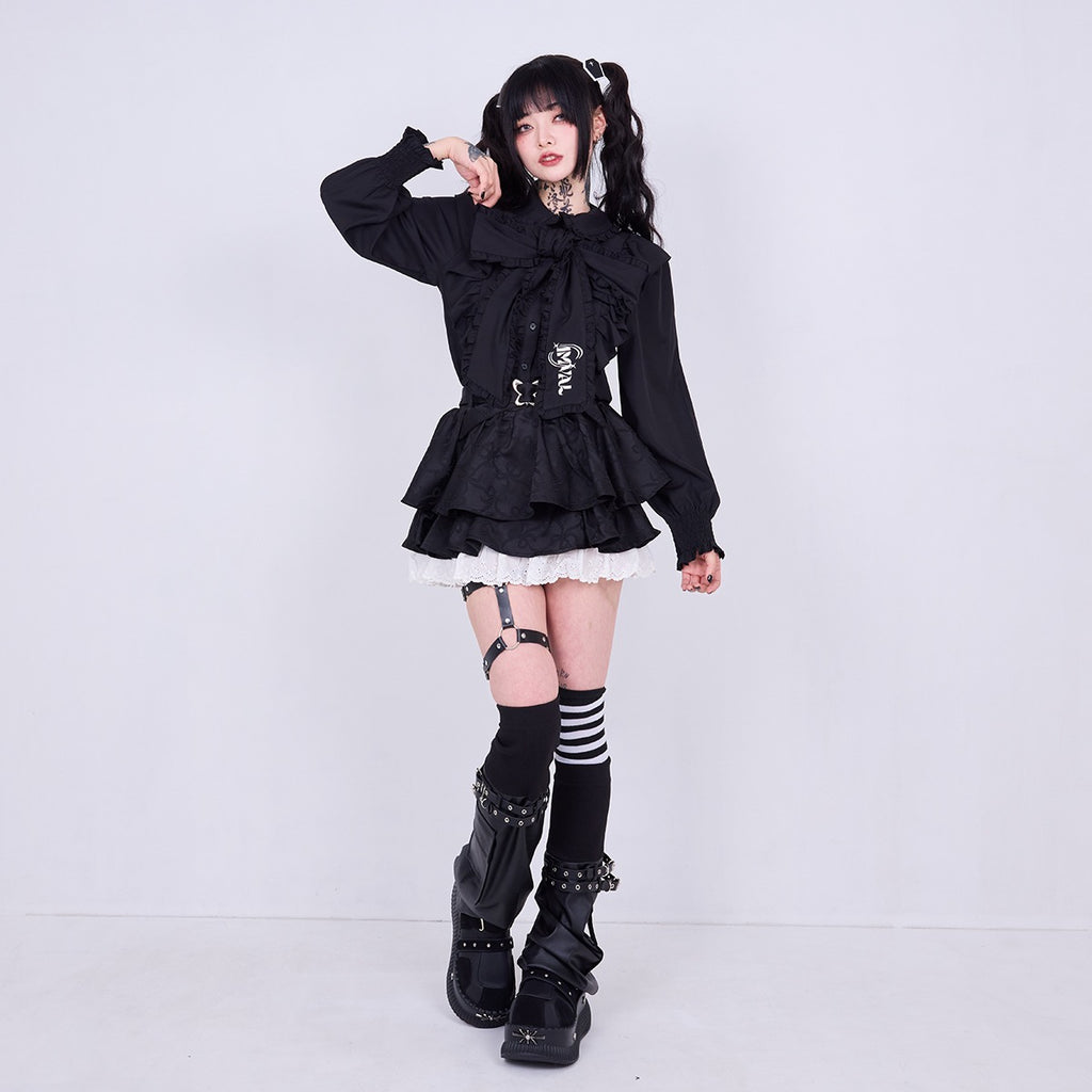 IMVAL / Big Ribbon Shirt［BLK］