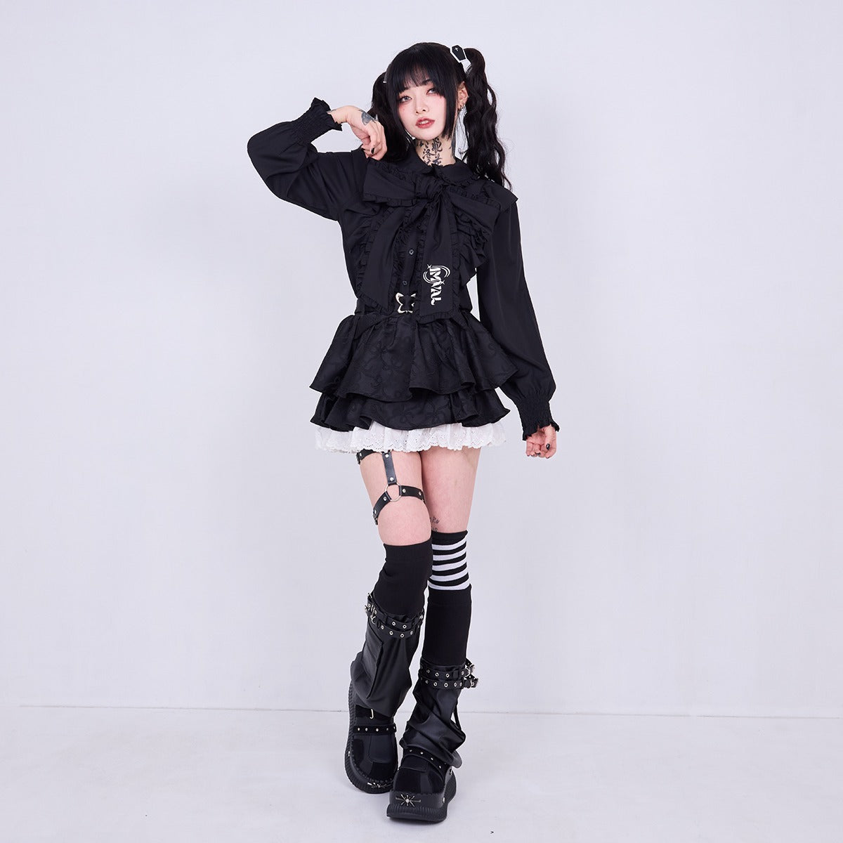 IMVAL / Big Ribbon Shirt［BLK］