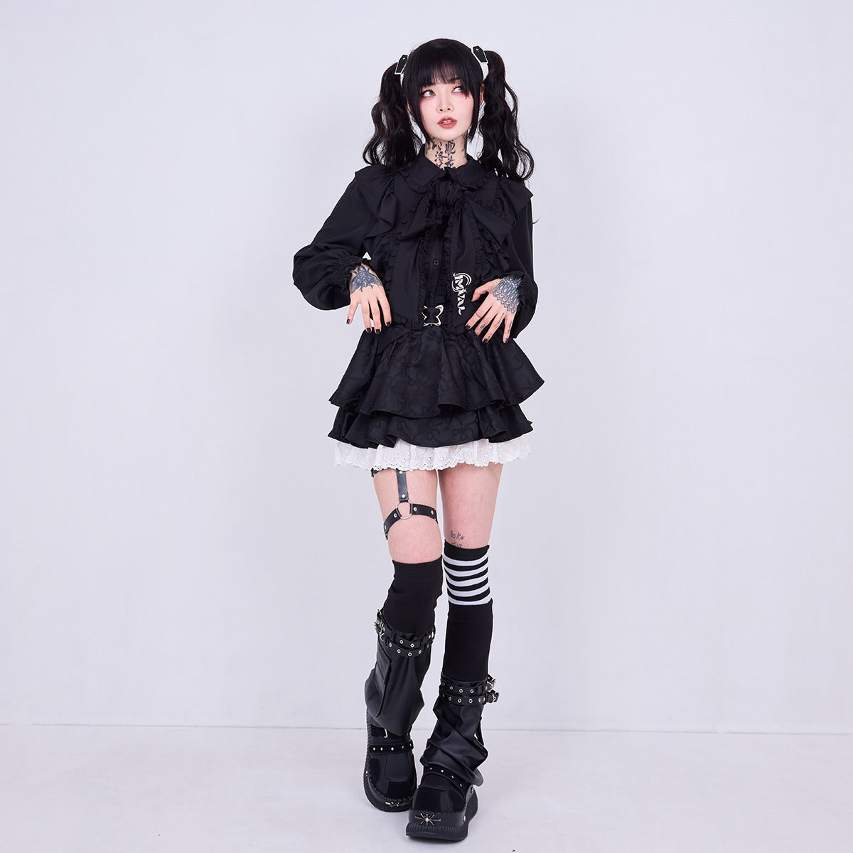 IMVAL / Big Ribbon Shirt［BLK］