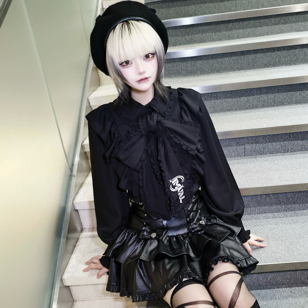 IMVAL / Big Ribbon Shirt［BLK］