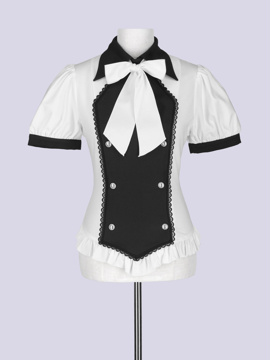IMVAL / Napoleon Ribbon Blouse - BK×WH