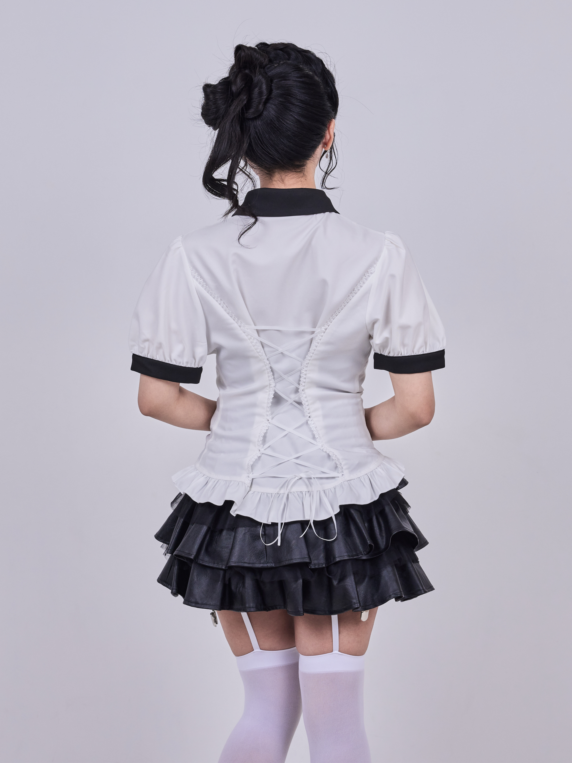 IMVAL / Napoleon Ribbon Blouse - BK×WH