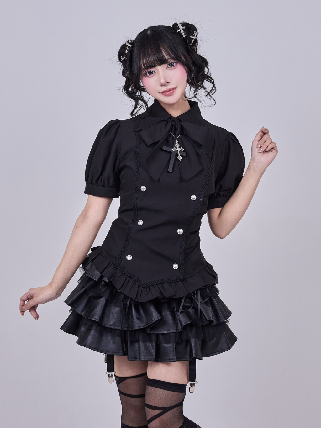 IMVAL / Napoleon Ribbon Blouse - BLK