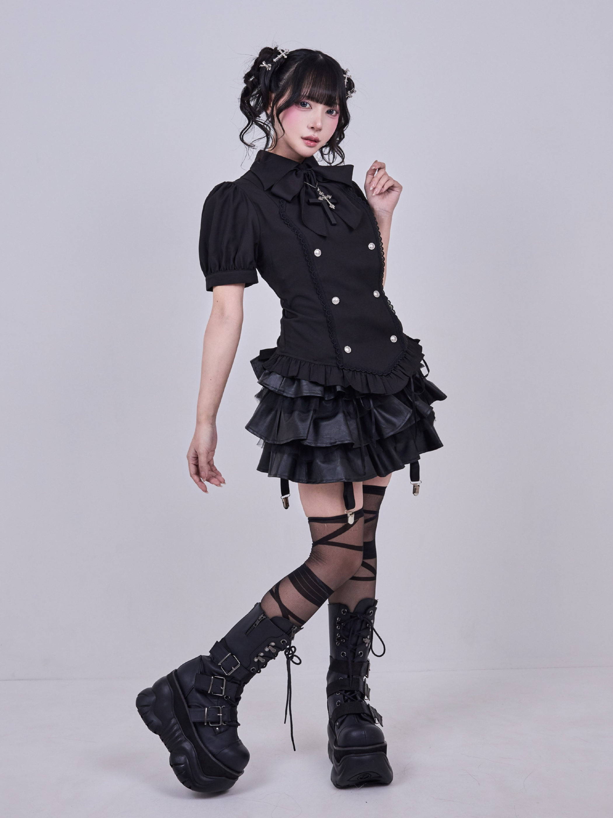 IMVAL / Napoleon Ribbon Blouse - BLK