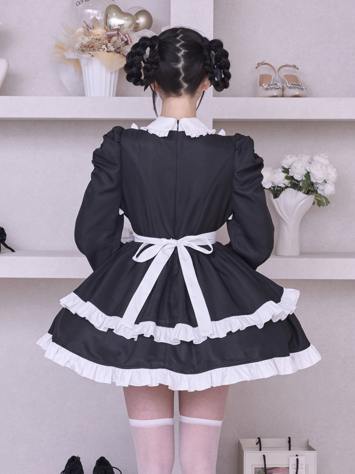 IMVAL / Frill Maid Dress - BLK