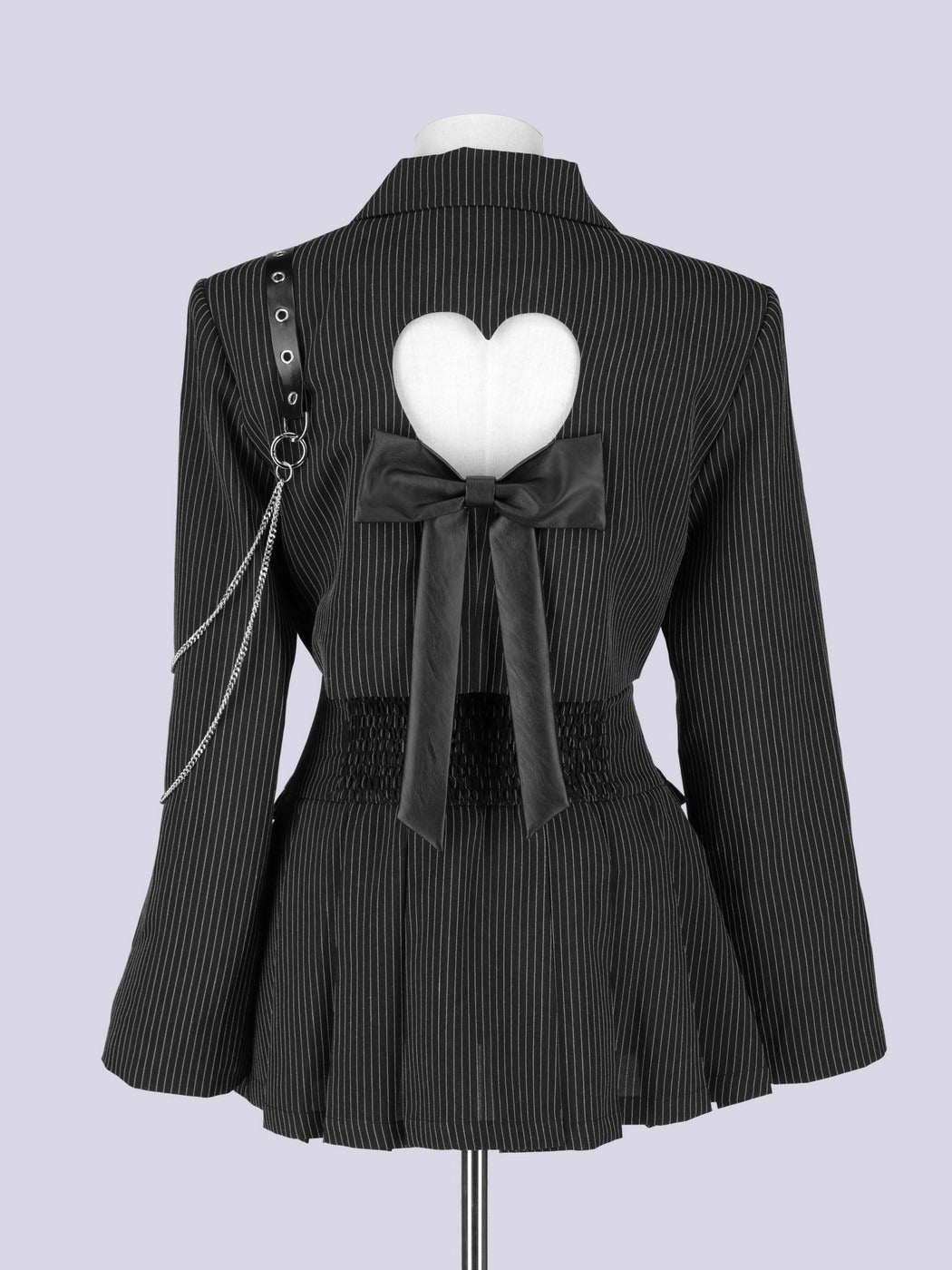 IMVAL / Cut-out Jacket & Skirt Set - STRIPE