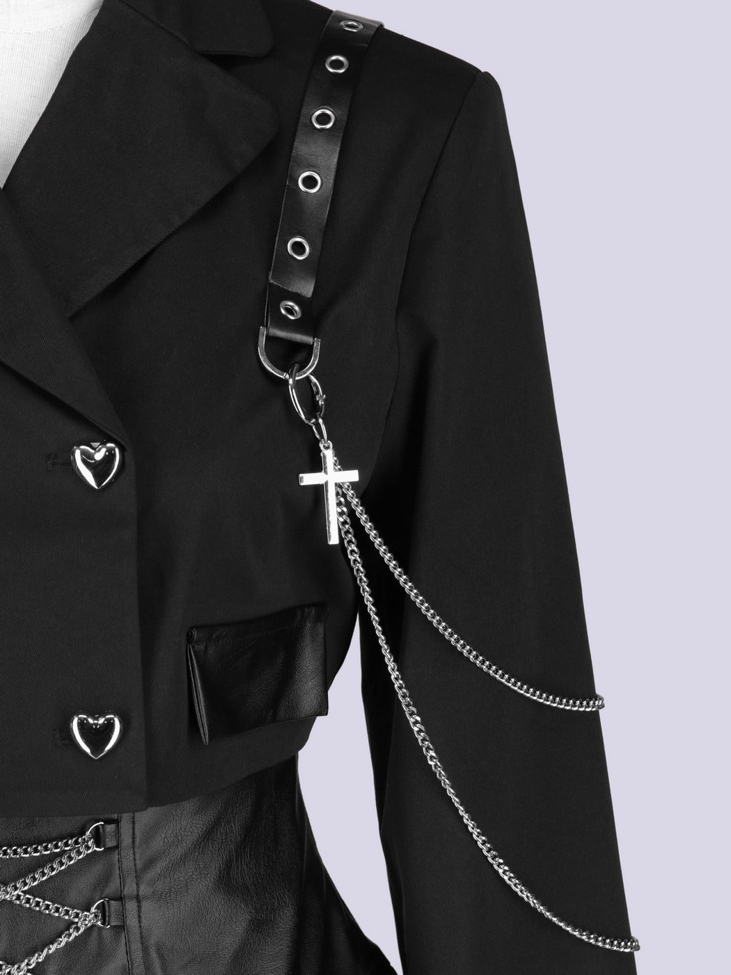 IMVAL / Cut-out Jacket & Skirt Set - BLK