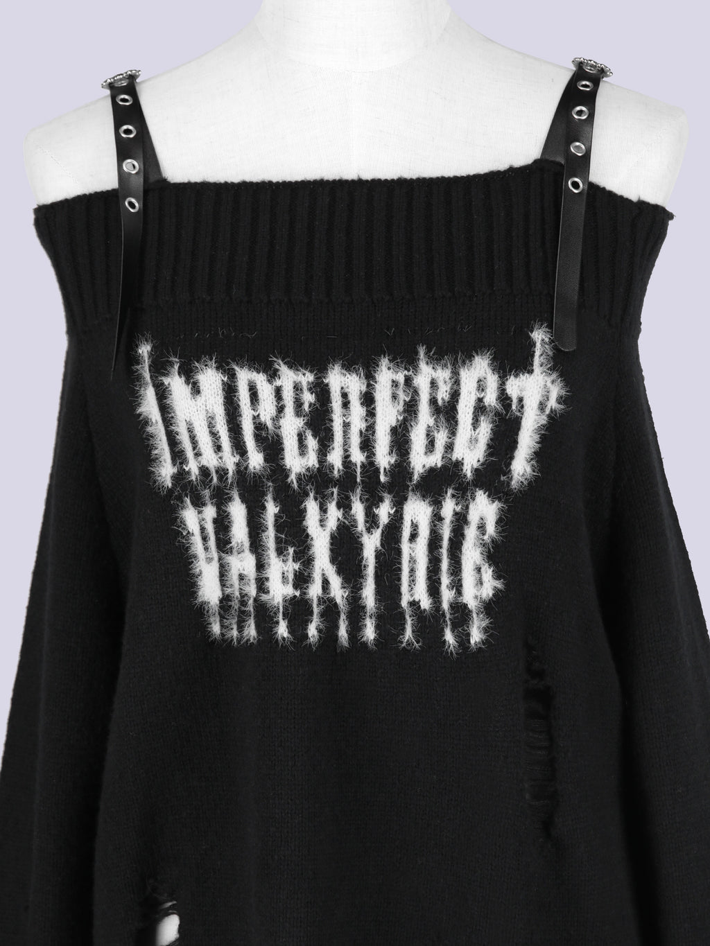 IMVAL / Off-Shoulder Sweater + Collar SET