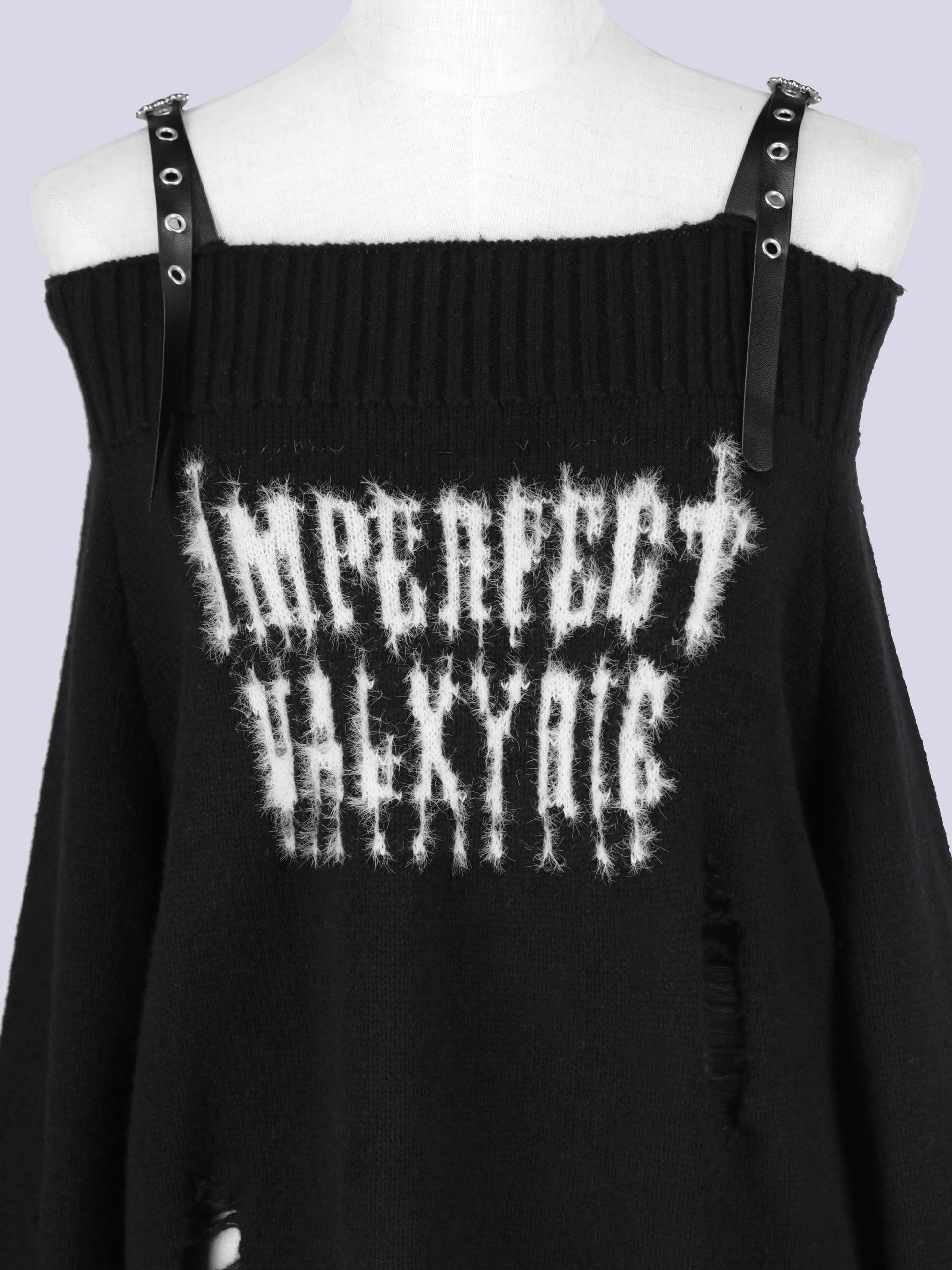 IMVAL / Off-Shoulder Sweater + Collar SET